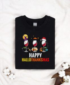 Happy Halloween Thanksgiving Christmas Hallothanksmas Unisex Sweatshirt