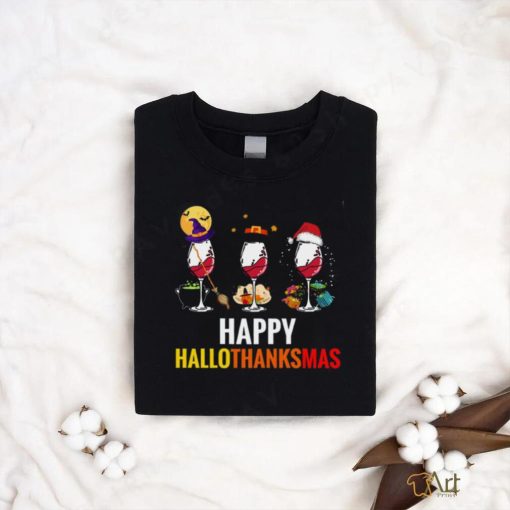 Happy Halloween Thanksgiving Christmas Hallothanksmas Unisex Sweatshirt