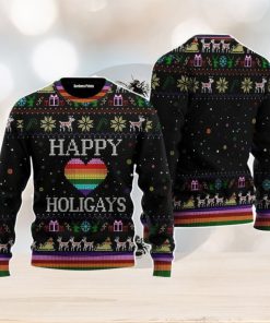 Happy Holigays LGBT Christmas Unisex Ugly Sweater