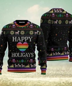 Happy Holigays LGBT Christmas Unisex Ugly Sweater