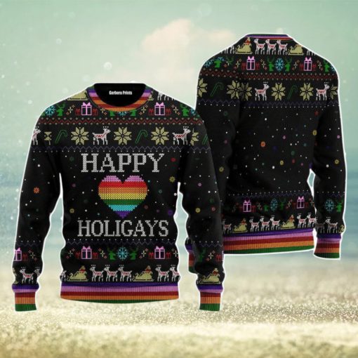 Happy Holigays LGBT Christmas Unisex Ugly Sweater