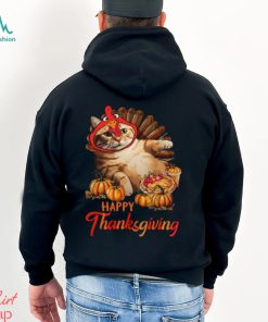 Happy Thanksgiving Cat But Face Is Turkey Funny Thanksgiving Cat Classic T Shirt