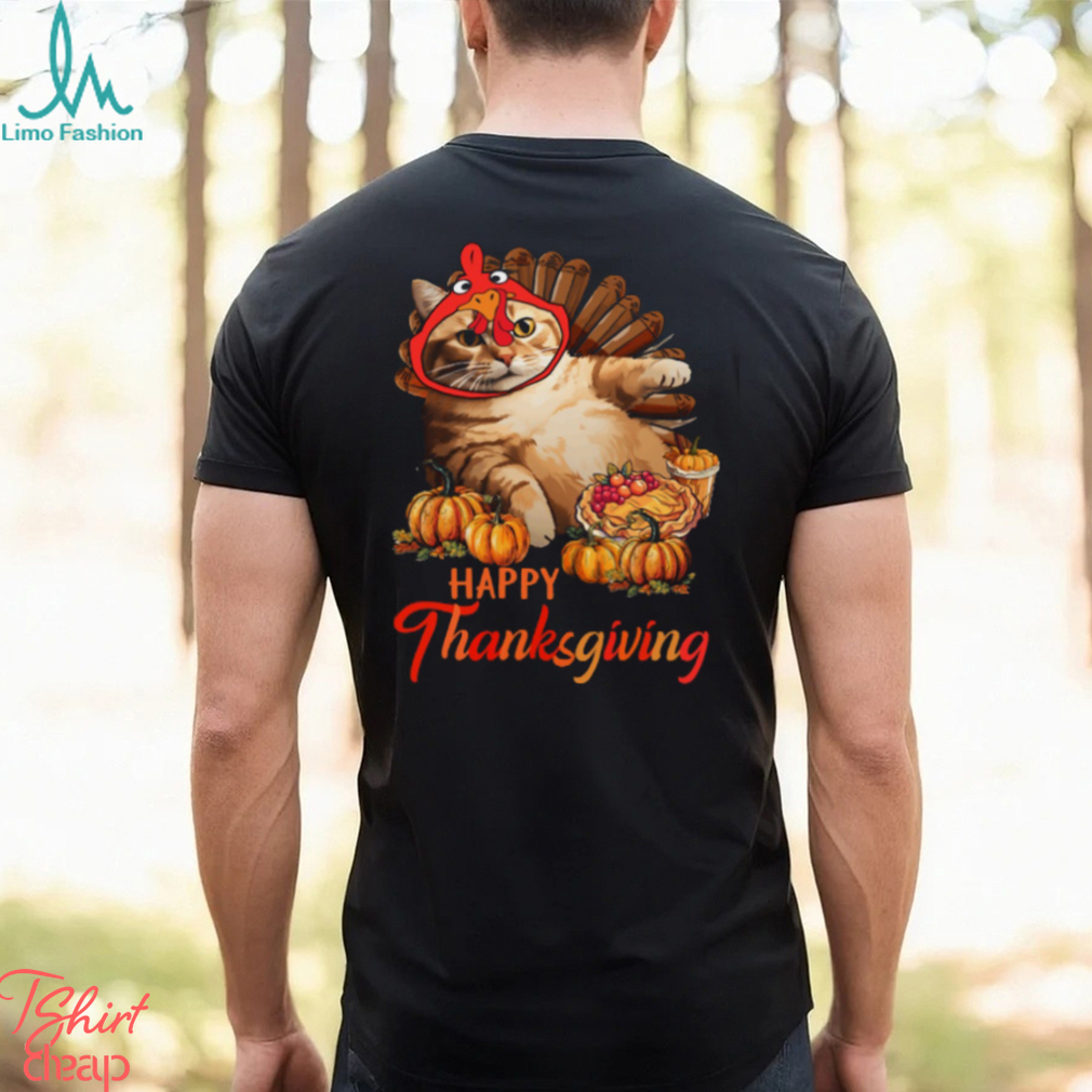 Happy Thanksgiving Cat But Face Is Turkey   Funny Thanksgiving Cat Classic T Shirt Happy Thanksgiving Cat But Face Is Turkey   Funny Thanksgiving Cat Classic T Shirt