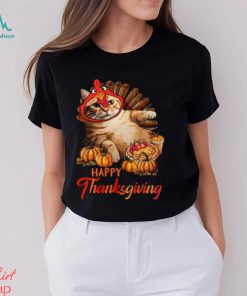 Happy Thanksgiving Cat But Face Is Turkey Funny Thanksgiving Cat Classic T Shirt, hoodie, sweater, long sleeve and tank top Happy Thanksgiving Cat But Face Is Turkey Funny Thanksgiving Cat Classic T Shirt
