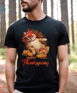 Happy Thanksgiving Cat But Face Is Turkey Funny Thanksgiving Cat Classic T Shirt, hoodie, sweater, long sleeve and tank top Happy Thanksgiving Cat But Face Is Turkey Funny Thanksgiving Cat Classic T Shirt