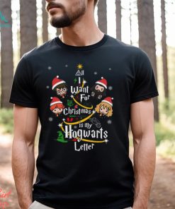 Harry Potter Friends Christmas Tree All I Want Is My Hogwarts Letter Shirt