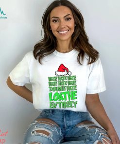 Hate Hate Double Hate Loathe Entirely Funny Christmas Santa Shirt
