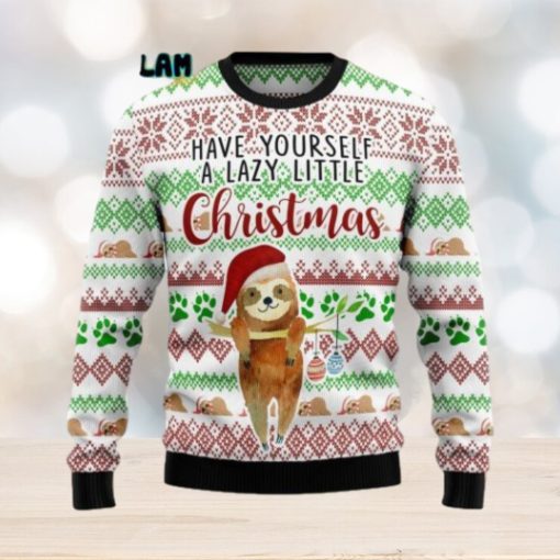 Have Yourself A Lazy Little Christmas Sloth Ugly Sweater