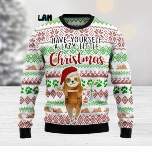 Have Yourself A Lazy Little Christmas Sloth Ugly Sweater