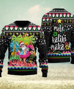 Hawaii Santa Claus Ugly Christmas Sweater Gather New Gift For Men And Women Family Holidays