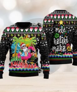 Hawaii Santa Claus Ugly Christmas Sweater Gather New Gift For Men And Women Family Holidays