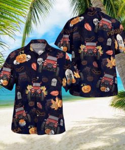 Hawaiian Aloha Shirts Jeep Halloween Pumpkin Skull shirt