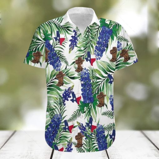 Hawaiian Aloha Shirts Texas Bluebonnet