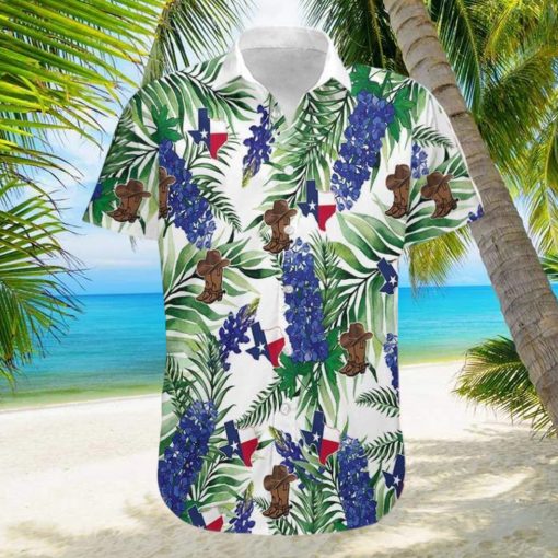 Hawaiian Aloha Shirts Texas Bluebonnet