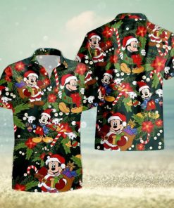 Hawaiian Disney Christmas Tropical Festive Mickey Holiday Shirt