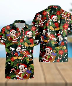 Hawaiian Disney Christmas Tropical Festive Mickey Holiday Shirt