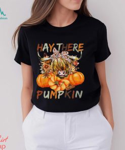 Highland Cow Thanksgiving T shirt, Hay There Pumpkin, Thanksgiving T shirt, hoodie, sweater, long sleeve and tank top Highland Cow Thanksgiving T shirt, Hay There Pumpkin, Thanksgiving T shirt
