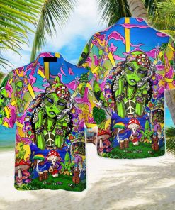 Hippie Alien Hawaiian Shirt Aloha Summer For Men And Women Gift