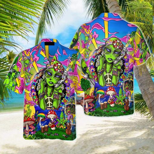 Hippie Alien Hawaiian Shirt Aloha Summer For Men And Women Gift