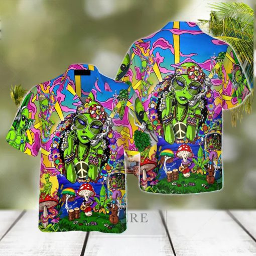 Hippie Alien Hawaiian Shirt Aloha Summer For Men And Women Gift