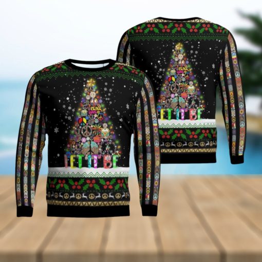 Hippie Let It Be Christmas AOP Ugly Sweater Xmas Christmas Gift