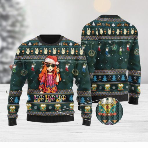 Ho Ho Ho For Hippie Lovers On National For Christmas Gifts Ugly Christmas Sweater