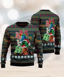 Ho Ho Ho Horse Christmas Ugly Wool Knitted Sweater