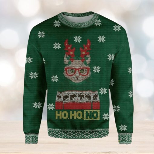 Ho Ho No Cat Christmas Ugly Sweater