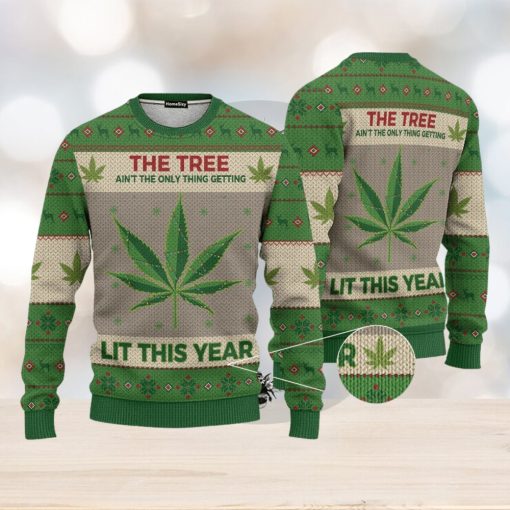 Hobby New Lit This Year Weed Ugly Christmas 3D Sweater Gift For Men And Women