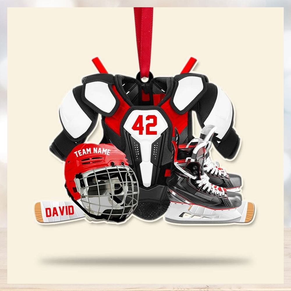 Hockey Gear Personalized Acrylic Ornament, Christmas Tree Decor For Hockey Players Hockey Gear Personalized Acrylic Ornament, Christmas Tree Decor For Hockey Players