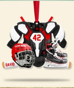 Hockey Gear Personalized Acrylic Ornament, Christmas Tree Decor For Hockey Players