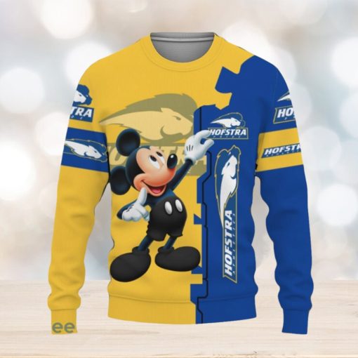 Hofstra Pride Mickey Mouse Champions Football Knitted Christmas Sweater