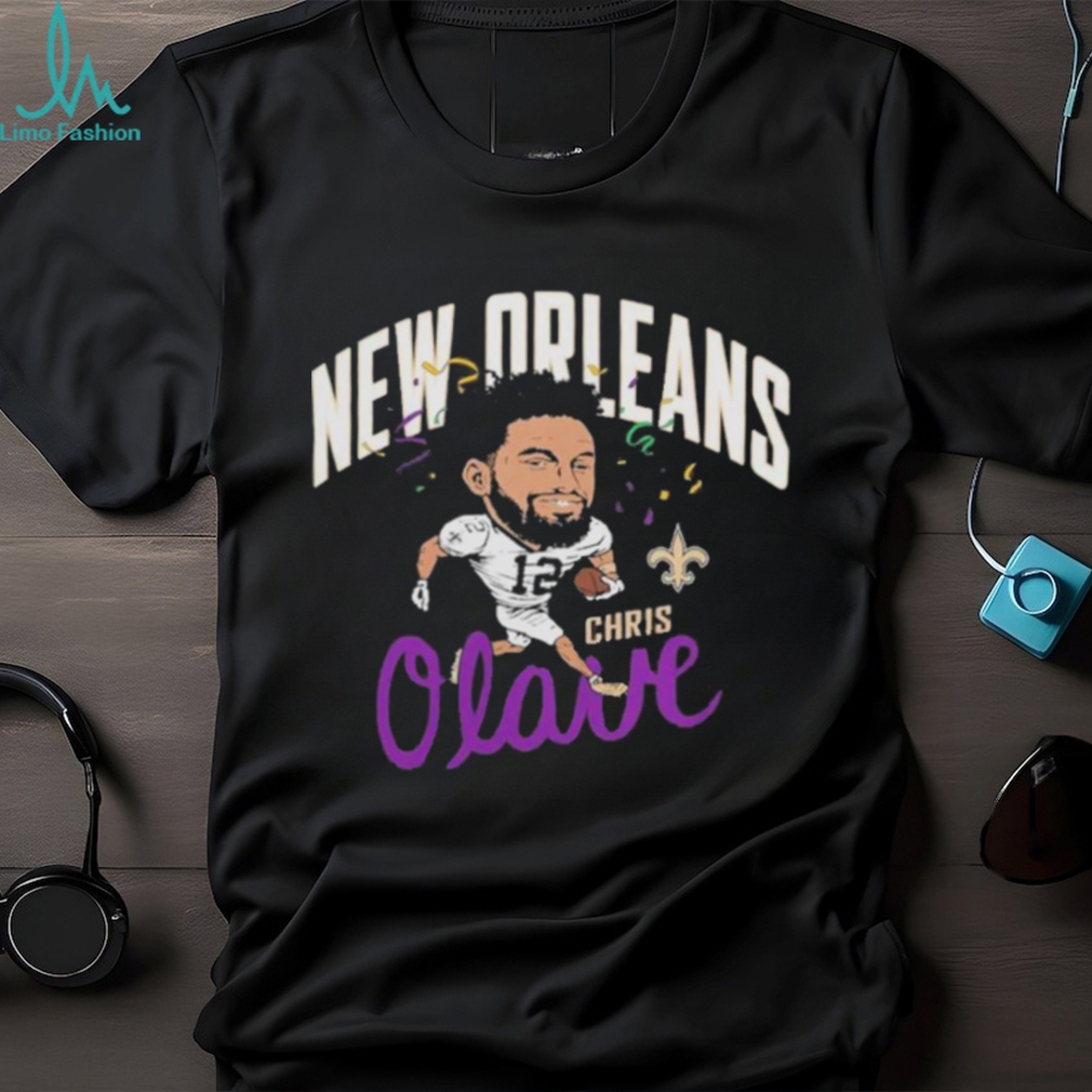 Homage Chris Olave Gray New Orleans Saints Caricature Player shirt Homage Chris Olave Gray New Orleans Saints Caricature Player shirt