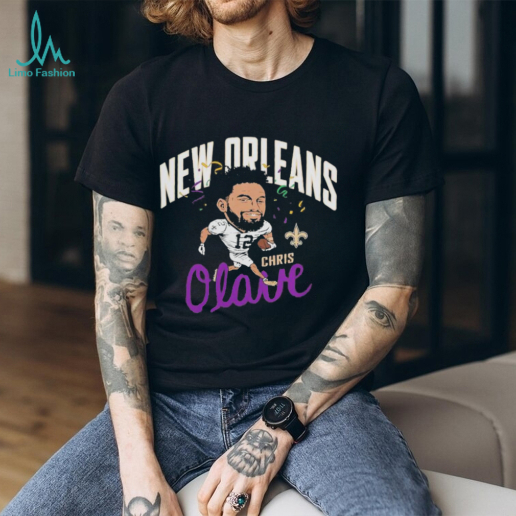 Homage Chris Olave Gray New Orleans Saints Caricature Player shirt Homage Chris Olave Gray New Orleans Saints Caricature Player shirt