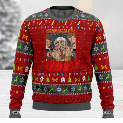 Home Malone Meme For Christmas Gifts Ugly Christmas Wool Knitted Sweater