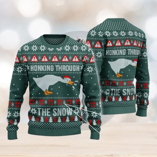 Honking Through The Snow For Christmas Gifts Ugly Christmas Holiday Sweater