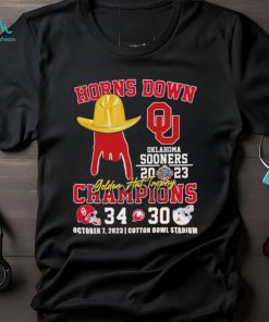 Horns Down Oklahoma Sooners 2023 Golden Hat Trophy Champions 34 30 shirt