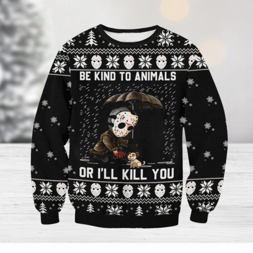 Horror Kind To Animals For Christmas Gifts Ugly Christmas Holiday Sweater