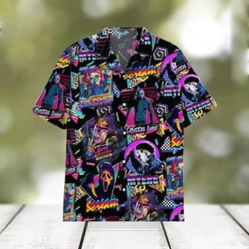 Horror Movie Retro Lapel Collar Hawaiian Shirt