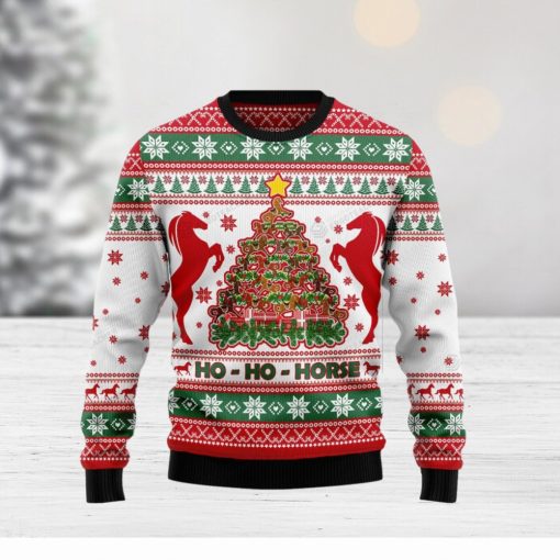 Horse Christmas Tree Christmas Ugly Christmas Wool Knitted Sweater