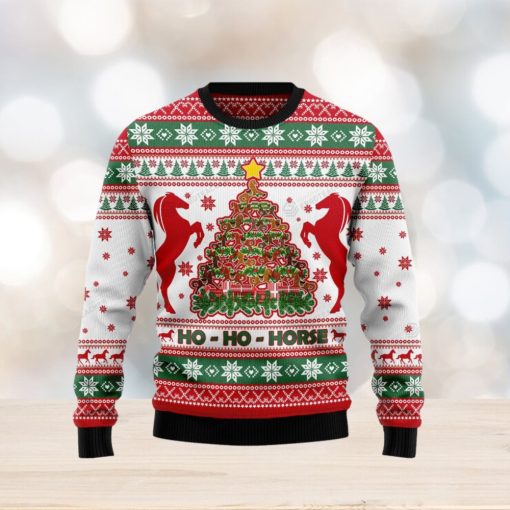 Horse Christmas Tree Christmas Ugly Christmas Wool Knitted Sweater