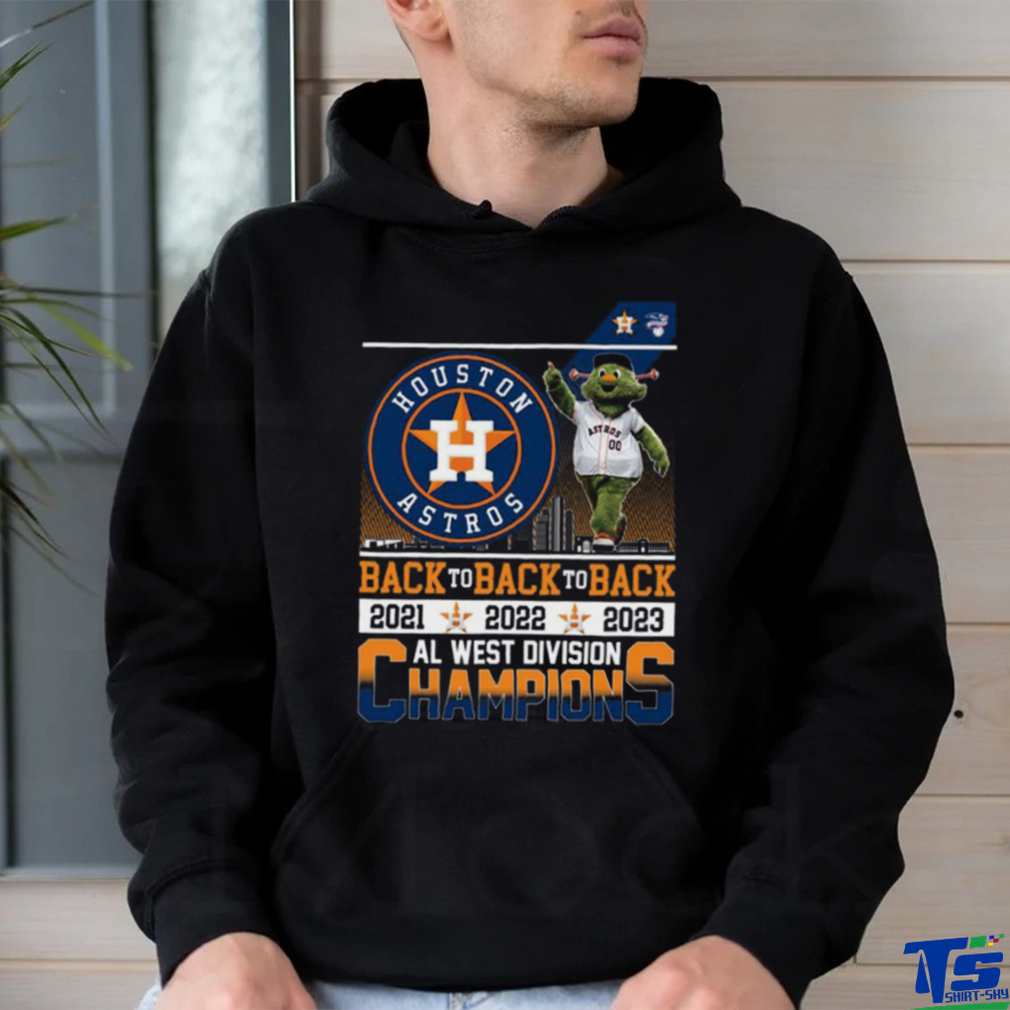 Houston Astros Mascot Back To Back To Back 2021 2022 2023 Al West Division  Champions Shirt, hoodie, longsleeve, sweatshirt, v-neck tee