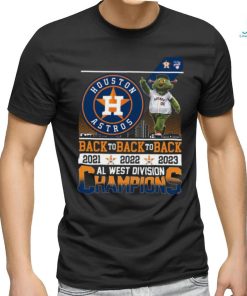 Houston Astros Mascot Back to Back to Back 20223 Al West Division Champions Shirt