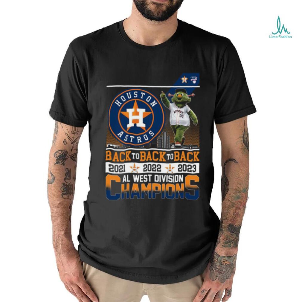 Houston Astros Mascot Back to Back to Back 20223 Al West Division Champions  Shirt - Limotees