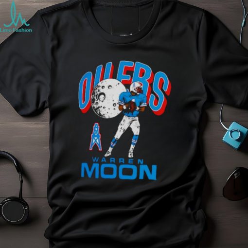 Houston Oilers Warren Moon Homage Retired Player Caricature Tri blend T shirt