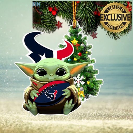 Houston Texans Baby Yoda NFL Christmas Tree Decorations Ornament