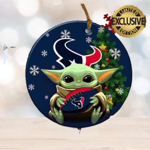 Houston Texans Baby Yoda NFL Personalized Xmas Holiday 2023 Gifts Christmas Decorations Ornament