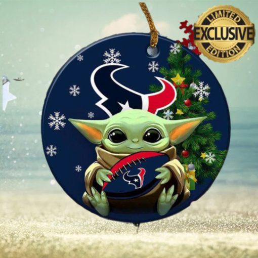 Houston Texans Baby Yoda NFL Personalized Xmas Holiday 2023 Gifts Christmas Decorations Ornament