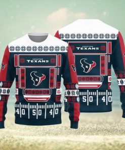 Houston Texans Christmas Ball Snowfalke Pattern Knitted Sweater