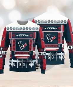 Houston Texans Christmas Ball Snowfalke Pattern Knitted Sweater